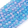 Spray Painted Crackle Glass Beads Strands CCG-Q001-8mm-19-2