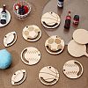 CHGCRAFT 20Pcs 5 Styles Hollow Wooden Pendants WOOD-CA0001-54-5