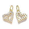 Brass Micro Pave Cubic Zirconia Charms ZIRC-F111-19G-2