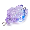 Transparent Glass Turtle Connector Charms PALLOY-JF02828-5