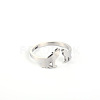 Stylish Adjustable Stainless Steel Wolf Cuff Rings for Women CD3807-8-1