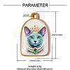 Printed 304 Stainless Steel with Enamel Pendants SA-OY002-64G-2