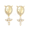 Brass Pave Cubic Zirconia Pendants KK-U009-09D-G-1