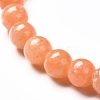 Natural Peach Calcite Round Beads Stretch Bracelet for Her BJEW-JB06822-01-5