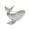 Whale Alloy Rhinestone Lapel Pin Brooches AL-CBAF606-04P-02-3