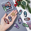 16Pcs 8 Styles Opaque Printed Acrylic Pendants SACR-HY0001-04-3