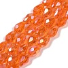 Transparent Electroplate Glass Beads Strands EGLA-N013-T6mm-B09-1