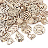 Elecrelive 100Pcs 10 Styles Undyed Natural Wooden Big Pendants WOOD-EL0001-03-3