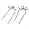 Bowknot 304 Stainless Steel Stud Earrings for Women EJEW-D104-04P-2