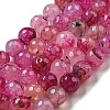Faceted Natural Dragon Veins Agate Beads Strands G-F447-12mm-L08-2