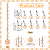 Number 1~10 Wooden Beaded Knitting Row Counter Chains & Charms Locking Stitch Makers DIY-NB0010-23-2