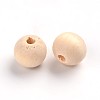 Unfinished Natural Wood Beads Spacer Craft Beads for DIY Macrame Rosary Jewelry X-WOOD-S651-10mm-LF-2