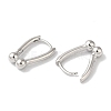 Horseshoe Brass Hoop Earrings for Women EJEW-U008-05P-2