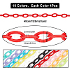 SUNNYCLUE 40 Strands 10 Colors ABS Plastic Cable Chains CHAC-SC0001-01-2