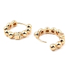 Brass Beaded Hoop Earrings EJEW-I289-06B-KCG-2