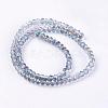 Half Plated Faceted Rondelle Electroplate Glass Beads Strands X-EGLA-D020-3x2mm-18-2