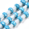 Mushroom Handmade Lampwork Beads Strands X-LAMP-R116-22-3