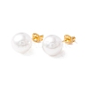 6 Pair Shell Pearl Round Ball Stud Earrings EJEW-A067-18A-G-1