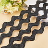 10 Yard Metallic Polyester Wavy Fringe Trim Ribbon SRIB-GF0001-38J-4