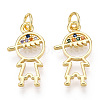 Brass Micro Pave Colorful Cubic Zirconia Pendants KK-E068-VF141-1