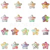 18Pcs 18 Colors Printed Resin Beads RESI-CJ0004-64-1