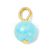Natural Selenite Dyed Round Charms PALLOY-JF02119-2