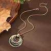Multi Ring Zinc Alloy Enamel Pendant Necklaces for Women FS-WG47317-05-2