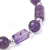 Natural Amethyst Round Beaded Stretch Bracelets BJEW-JB11137-01-4