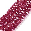 Electroplate Transparent Glass Beads Strands EGLA-A035-T6mm-A07-1