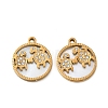 304 Stainless Steel & Natural Shell & Rhinestone Pendants SA-CBA49D2-06G-02-1