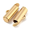 Brass Slide On End Clasp Tubes KK-N254-119G-01-2