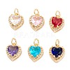 Brass Micro Pave Cubic Zirconia Charms ZIRC-A019-14G-1