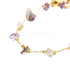 Natural Mixed Gemstone Chip Beaded Anklets AJEW-AN00454-6