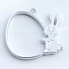 Matte Style Rack Plating Alloy Bunny Open Back Bezel Pendants PALLOY-S047-25B-FF-2