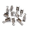 Tarnish Resistant 201 Stainless Steel Fold Over Crimp Cord Ends STAS-R055-08-4