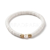 Handmade Polymer Clay Heishi Beads Stretch Bracelets Set with Heart Pattern Beads for Women BJEW-JB07449-13