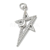 Rack Plating Brass Micro Pave Cubic Zirconia Pendants KK-K392-40P-1