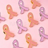 12Pcs 2 Styles Breast Cancer Awareness Pink Ribbon Enamel Pin JEWB-FS0001-08-3
