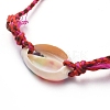 Printed Cowrie Shell Beads Braided Beads Bracelets BJEW-JB05058-03-4