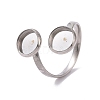 Non-Tarnish 201 Stainless Steel Open Cuff Ring Findings LS-X-STAS-E124-01P-1
