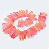 Electroplate Natural Quartz Crystal Beads Strands G-F462-01B-2