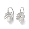 999 Fine Silver Leaf Cuff Earrings EJEW-P296-08P-1