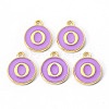 Golden Plated Alloy Enamel Charms ENAM-S118-10O-2