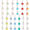 130Pcs 13 Colors Glass Pendants PALLOY-TAC0194-2