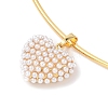 Brass with ABS Imitation Pearl Charm Necklace BJEW-Q350-05C-G-2