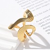 304 Stainless Steel Open Cuff Rings for Women RJEW-Z077-01G-07-3