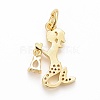 Rack Plating Brass Micro Pave Cubic Zirconia Pendants KK-B056-03G-01-2