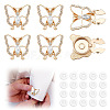 6Pcs Butterfly Alloy Rhinestone Cufflinks FIND-ME0003-13-1