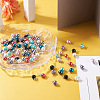 Yilisi 100Pcs 8 Colors Glass Pearl Round Bead Connector Charms FIND-YS0001-21-6