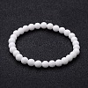 Natural White Jade Beaded Stretch Bracelets BJEW-F202-06-1